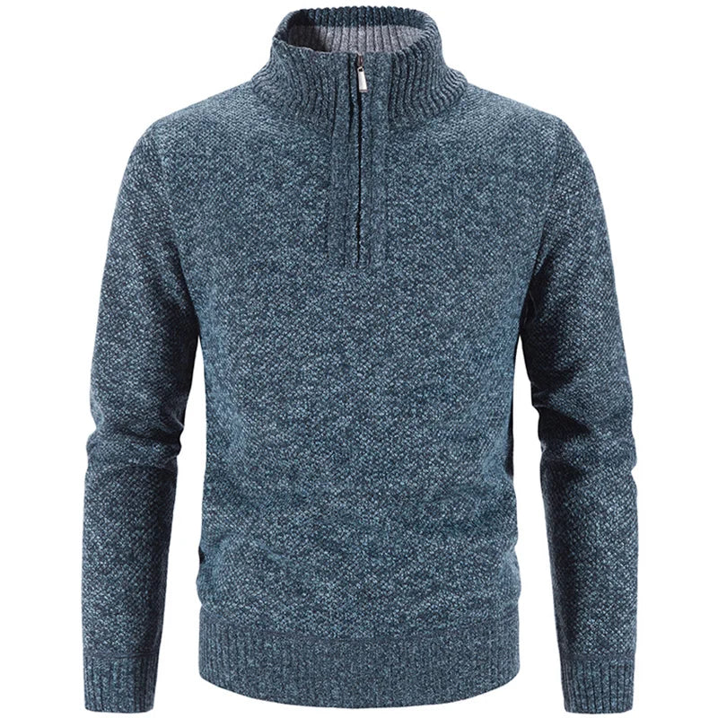 Men Sweater Jacket Winter Autumn Cold Coat Fleece Zipper Cardigan Soft Jumpers Turtleneck Warm Y2K High Quality Outerwear