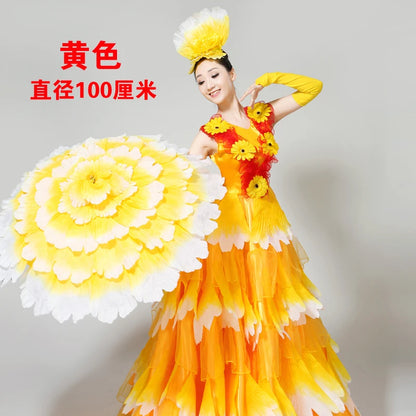 Dance Art Elegant Peony Flower Umbrella Fiber Umbrella Opening Dance Stage Performance Costume Props National Costume Stage Wear