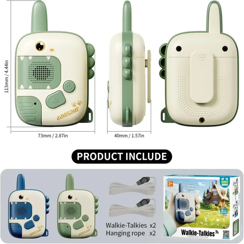Walkie Talkie Toy Long Range Mini Handheld Button Dinosaur Interphone Outdoor Wireless Transmission Walkie-Talkie Kids Xmas Toys