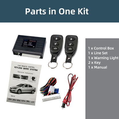 HIPPCRON 12V Car Auto Remote Central Kit Door Locking And Unlock Universal Vehicle Keyless Entry System with 2 Remote Control