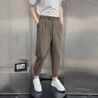 Baggy Trousers for Men Elastic Khaki Man Suits Pants Stretch Spring Clothes Slacks High Quality Fashion Tailoring Summer 2025 Up