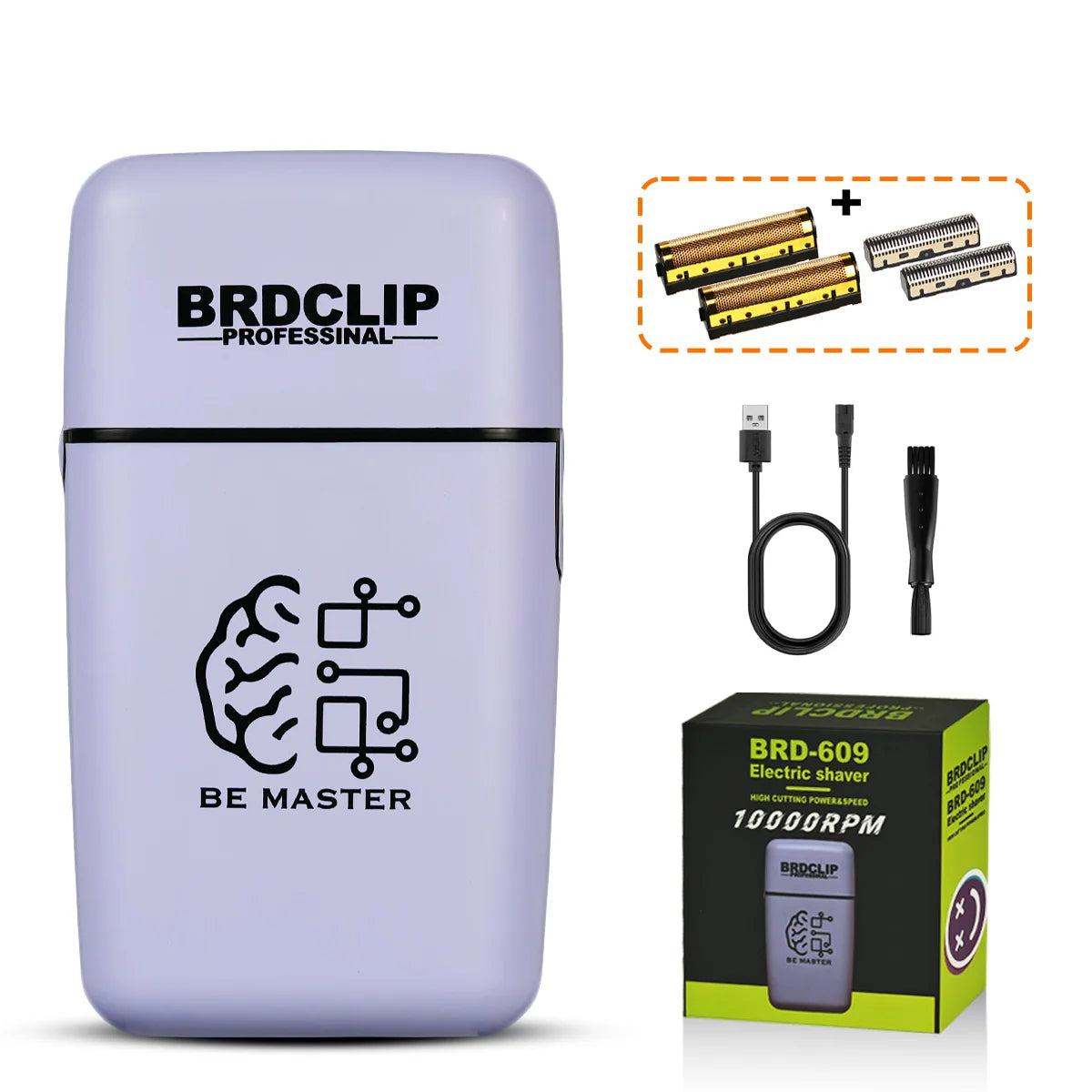 BRDCLIP X Series Professional 8800rpm Barber Clipper Set Hair Trimmer 10000RPM Foil Shaver Fade Men's Haircutting Set