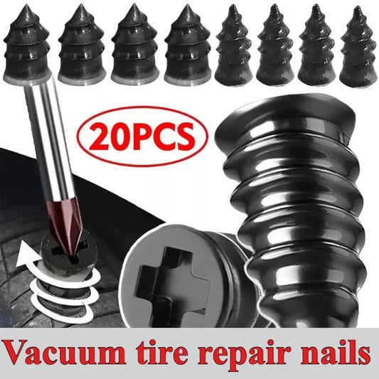 20PCS Car Motorcycle Tubeless Tire Repair Nails Mushroom Rubber Nails Quick Emergency Repair Tool Kit for Electric Vehicle