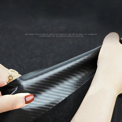5Pcs Carbon Fiber Car Door Sill Scuff Plate Decor Stickers For Mercedes Benz AMG W463 W204 C300 W212 W176 W222 W124 C190