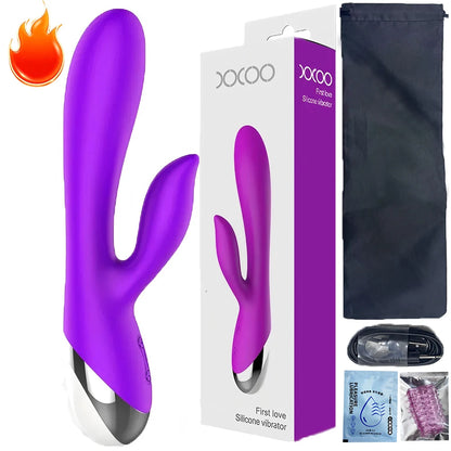 Rabbit Vibrator for Women USB Rechargeable G Spot Dildo Vibrator Clitoris Stimulator Dual Stimulation Female Masturbator SexToy