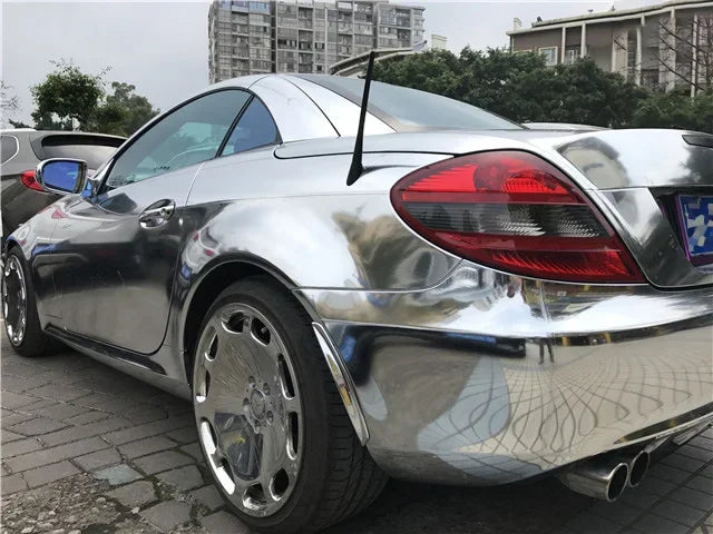 Stretchable Chrome Silver Vinyl Wrap Air Release Car Sticker Self Adhesive Film Roll DIY Decoration Chrome Mirror Film Wrapping
