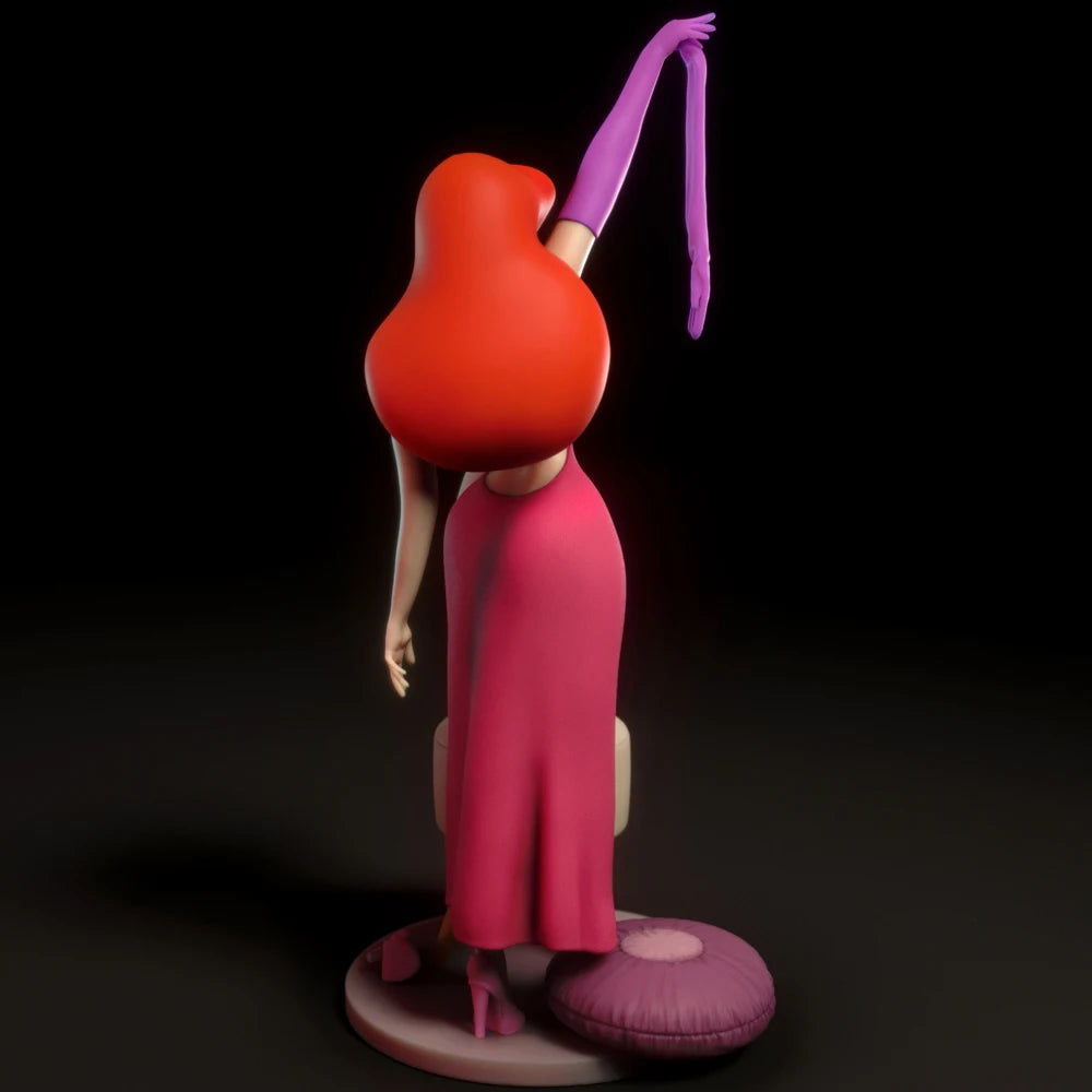 1/24 3d Printing Model Kit Resin Jessica Rabbit Anime Model Kit DIY Red singer Micro Reduction Statue Unpainted Garage Kit Toys