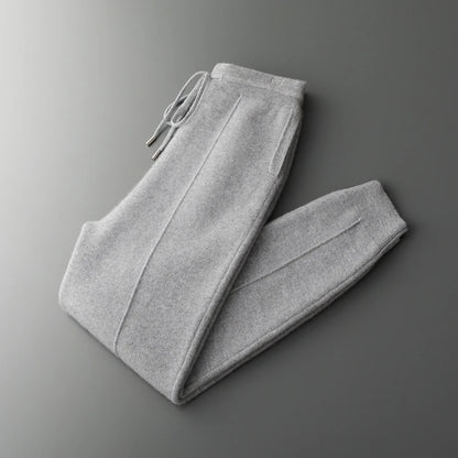 Men's Cashmere Pants Smart Casual Pencil Pants Autumn Winter Thick Soft Warm Trousers 100% Merino Wool Knit Pants Korean Style