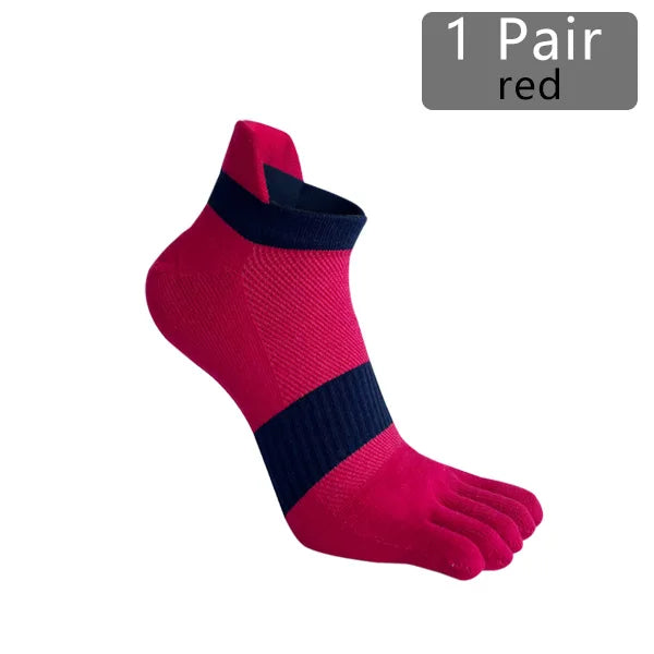1/6 Pairs Man Five Finger Socks Large Plus Size Patchwork Compression Mesh Breathable Fitness Sport Toe Ankle Boat Socks EU43-47
