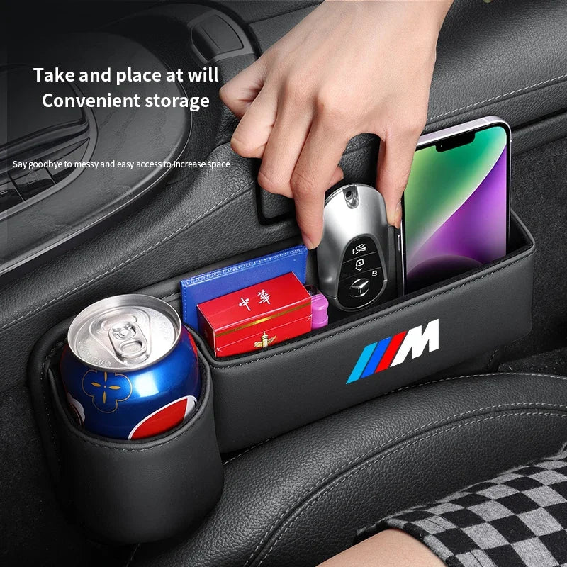 Car Seat Gap Multifunction Crevice Storage Box Seat Gap Cup Holder For BMW M3 M4 M5 E39 E46 E60 E90 F10 F20 F30 F01 X1 X3 X5 X7