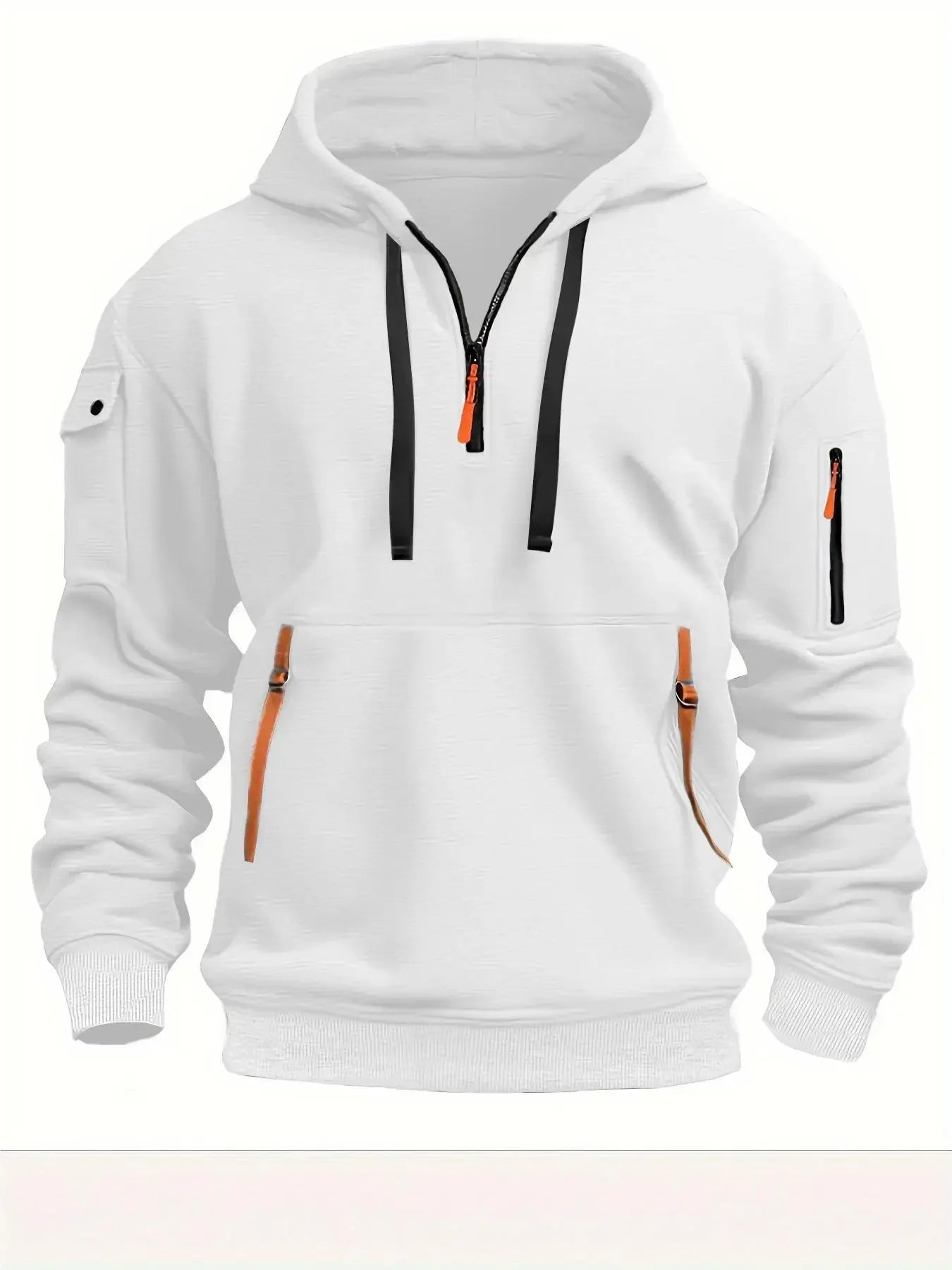 2025 New Multi Pocket Zipper Fleece Hooded Casual Shirt for Men and Women Plus Size Loose Pullover Fashion Sweatshirt top