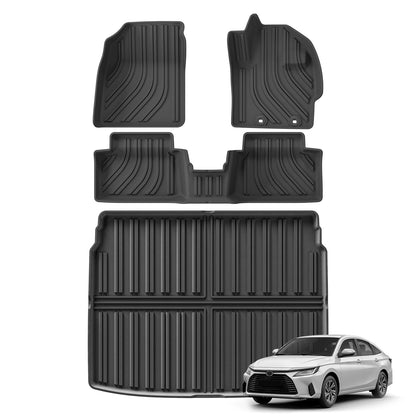 LUCKEASY Right Drive for Toyota Yaris (JP Version XP210 2WD) 2020- 2026 TPE 3D Car Floor Mats Trunk Pad Protective Accessories