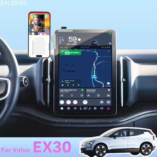 For Volvo EX30 2024 2025 Special Magnetic Phone Holder Screen Border Fixed Adjustable Metal Phone Holder RHD LHD Accessories
