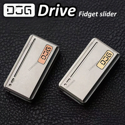 DJG Fidget Slider EDC Toy Stainless Steel Titanium Alloy Mechanical ADHD Fidget Spinner Card Pusher Gear Gadget Stress Relief