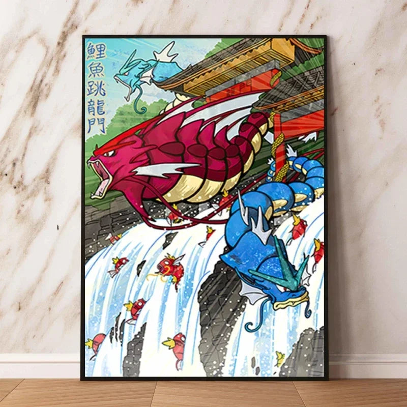 Classic Canvas Hd Prints Poster Pokemon Charizard Blastoise Cartoon Character High Quality Home Living Room Mural Decorative