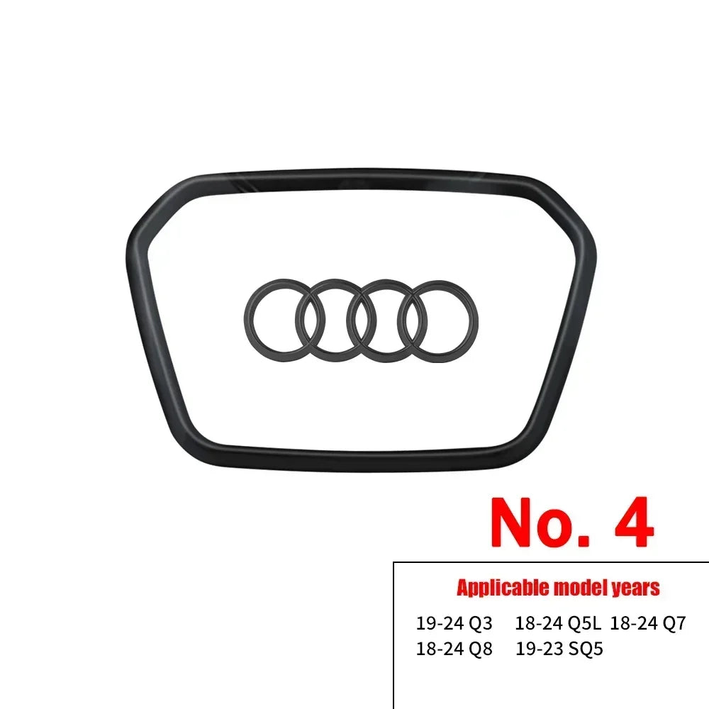 Automobile Steering Wheel Logo Bright Frame Strip Electroplated Car Logo Sticker For Audi A3 A4 B8 8P B9 8V A5 A6 C7 A7 Q3 Q5 Q7