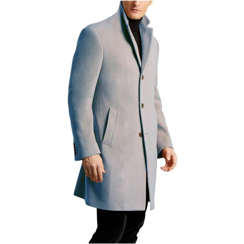 Men's Coat Lined Autumn Winter New Jackets Man Long Clothes Jacket England British Style Wool  Lapel Outerwear EU Size M-XXL