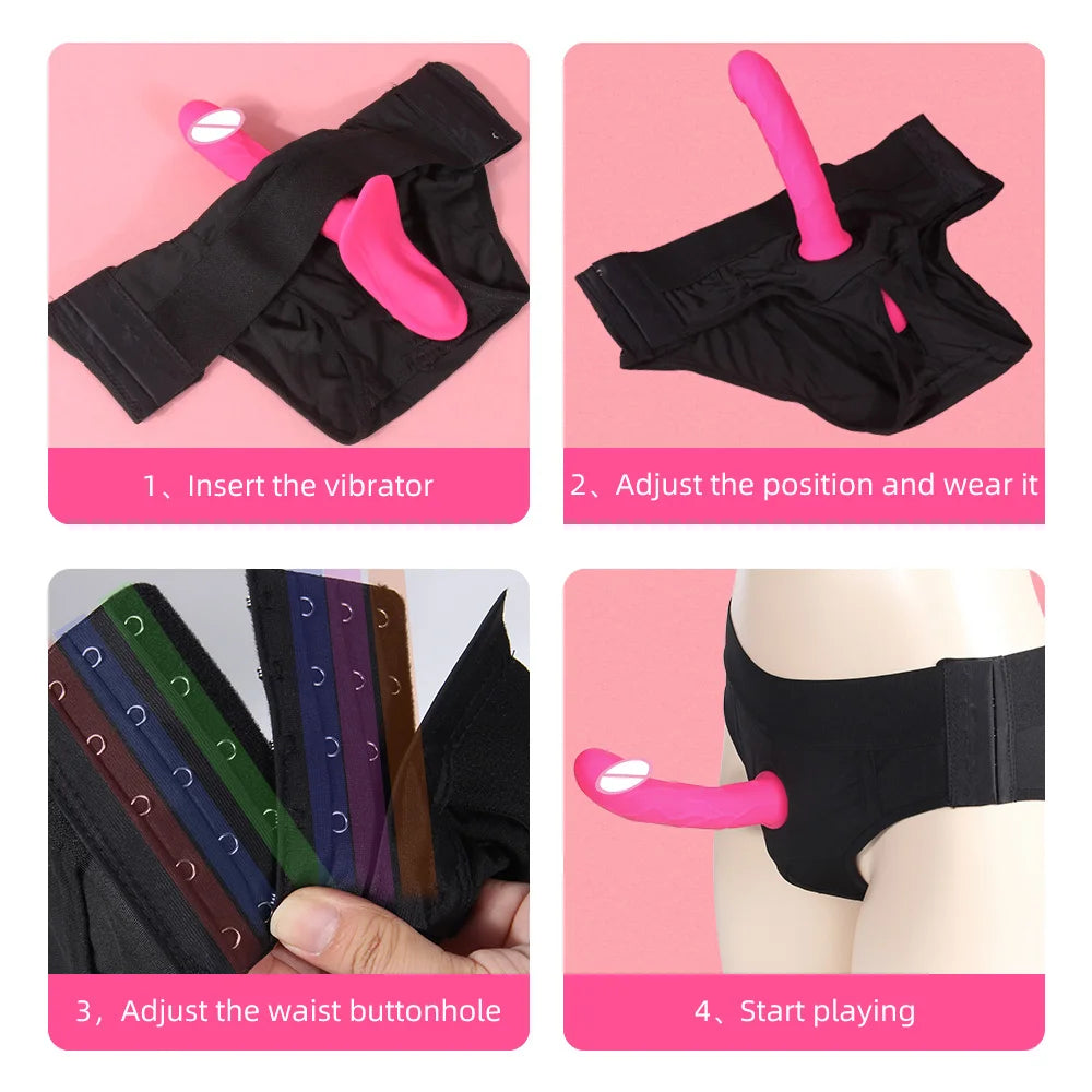 Thrusting Vibrator Remote Control Vibrating Silicone Strap On Dildo G Spot Wearable Pegging Panties Vibrators Sex Toy for Women