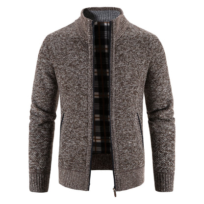 Men Sweater Jacket Winter Autumn Cold Coat Fleece Zipper Cardigan Soft Jumpers Turtleneck Warm Y2K High Quality Outerwear