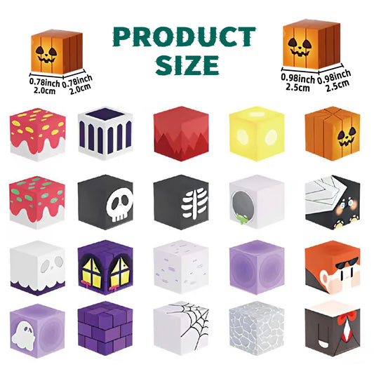 Halloween Day Theme Magnetic Building Blocks, Magnet Cubes, Magnetic Toys, Perfect Birthday Christmas Halloween Gifts