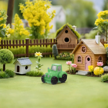 12Pcs Mini Resin Micro Landscape Farm Tractors Detailed Miniature Farmer Vehicles for Fairy Garden Scene Fairy Garden Vehicles