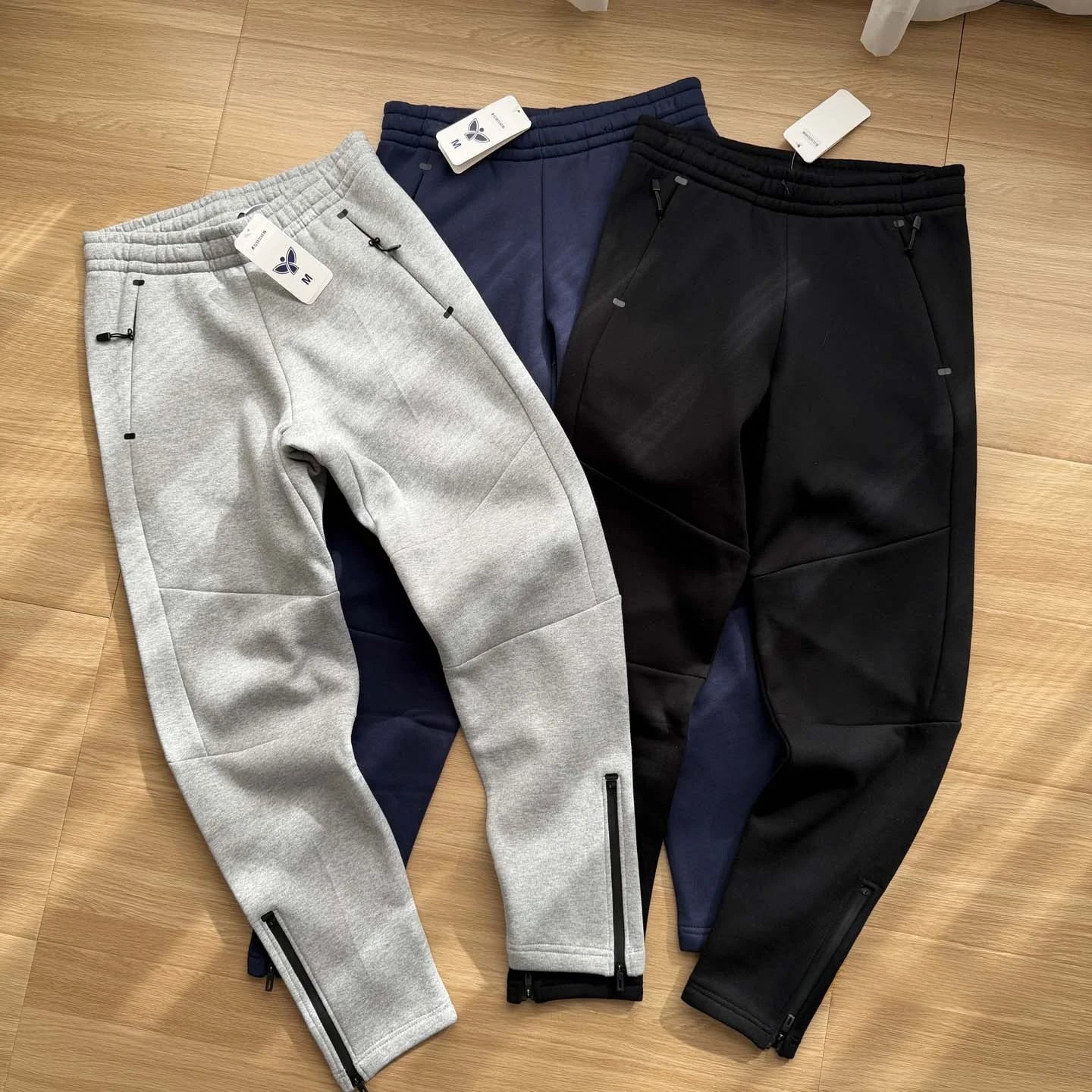 Men's Winter Thickened Fleece Lined Relaxed Fit Straight Leg Zipper Pants Casual Fashion Urban Style Youth Autumn Winter Trou...