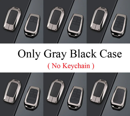 Zinc Alloy + PU Leather Car Key Case Cover For 2019-2025 Land Cruiser Highlander Camry Sienna Venza Hilux Fortuner Corolla Prius