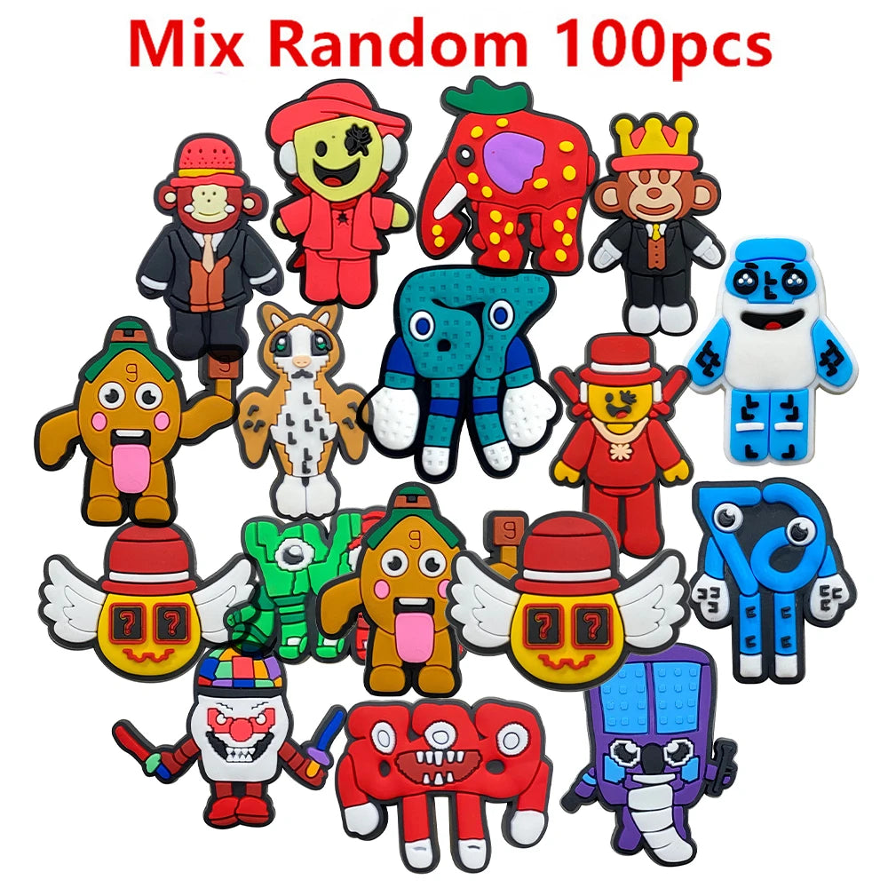 15-100Pcs Steal Catch the Brainrot Shoe Charms For Clog Sandals Shoes Decorations Accessories Buckle For Friend Party Gifts