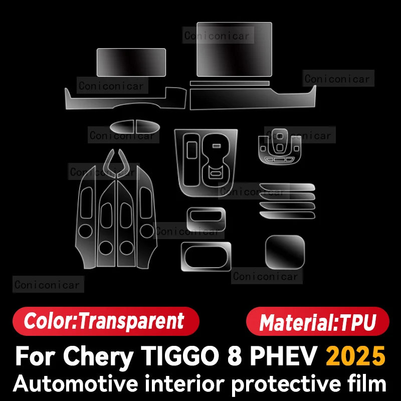 For CHERY TIGGO 8 PHEV 2025 Car Panel Film Dashboard Protective Sticker Interior Anti-Scratch Film Cover Accessories