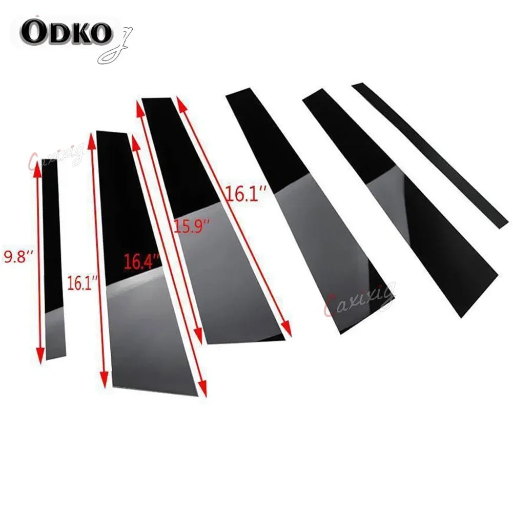 Car Stickers For Honda Civic 8/9/10Th 2006 2007-2020 Glossy Black Door Window Pillar Posts Cover Trim Kits AUTO Accessories