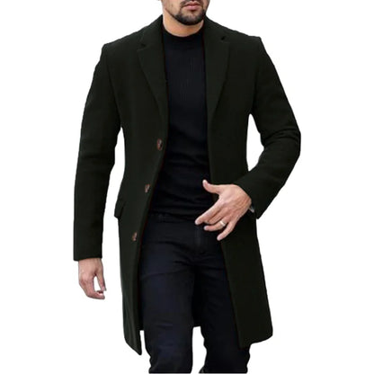 Eu Size Men's Coat plus Lining Jackets Winter Travel Gentleman Top Coat Warm Oversized Single-breasted Men's M-3XL