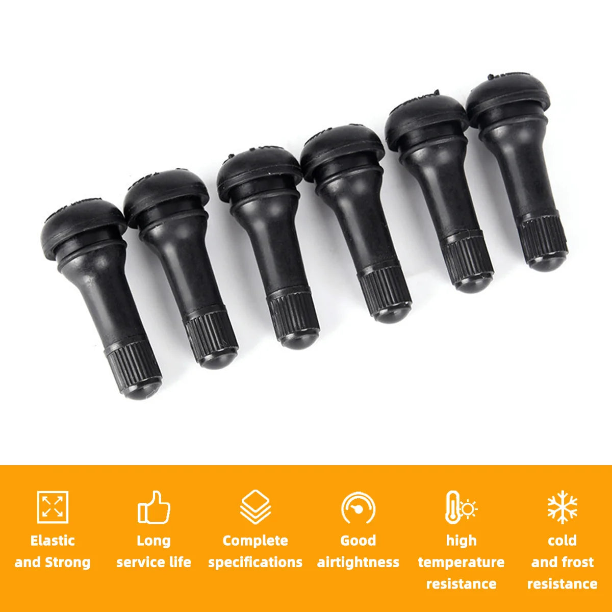4/8/10/24pcs Tr414 Black Rubber Snap In Tire Valve Insert Rubber Tire Valve Core Replacement Standard Vehicle Tubeless Wheel Rim