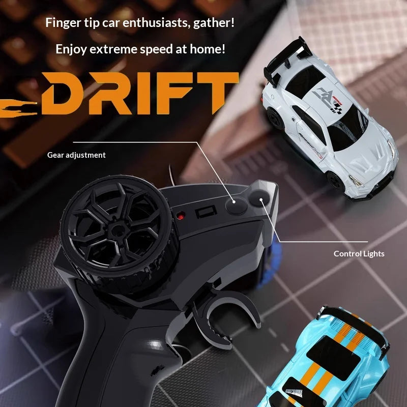 New Product 1: 64 Mini Remote Control Car RC 2.4G Full Scale High Speed Drift Car 4WD Racing Light Children's Toy Car
