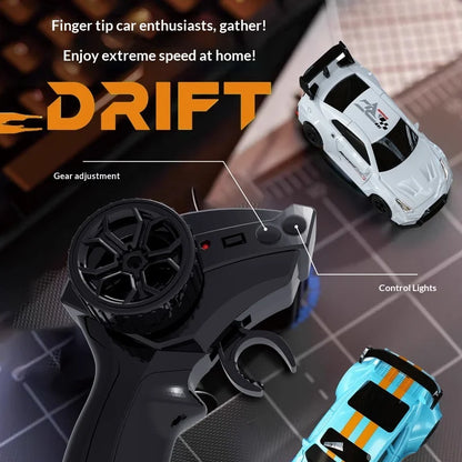 New Product 1: 64 Mini Remote Control Car RC 2.4G Full Scale High Speed Drift Car 4WD Racing Light Children's Toy Car