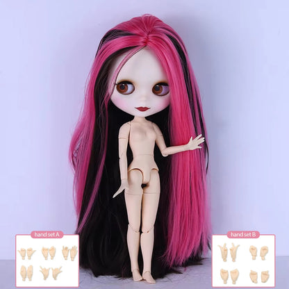 ICY DBS Blyth doll 1/6 bjd Red and Black hair series dolls nude joint body for girl gift
