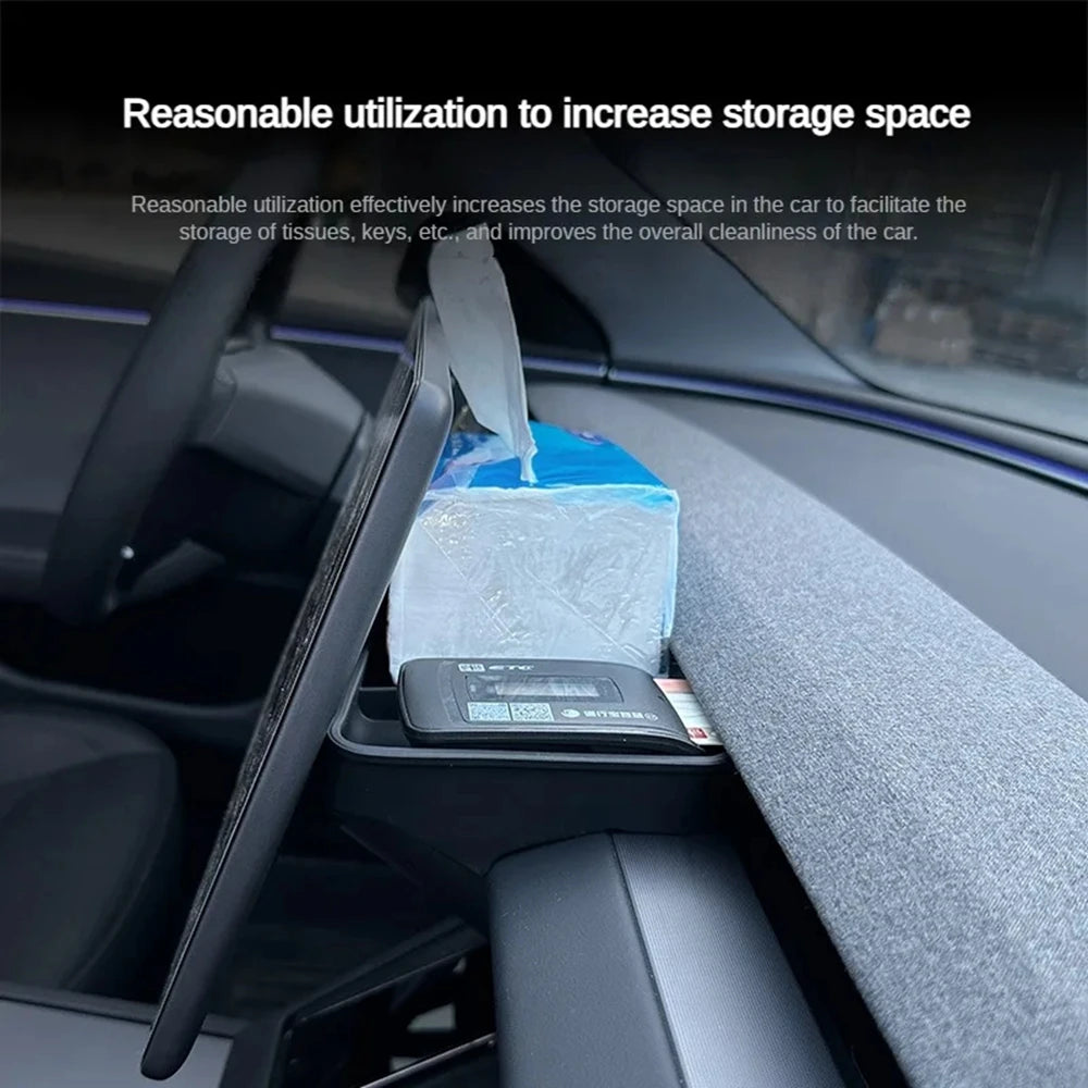 For Tesla Model Y Juniper Model 3 Model YL Dashboard Storage Tray Center Console Organizer Screen Rear Phone ETC Box Accessories
