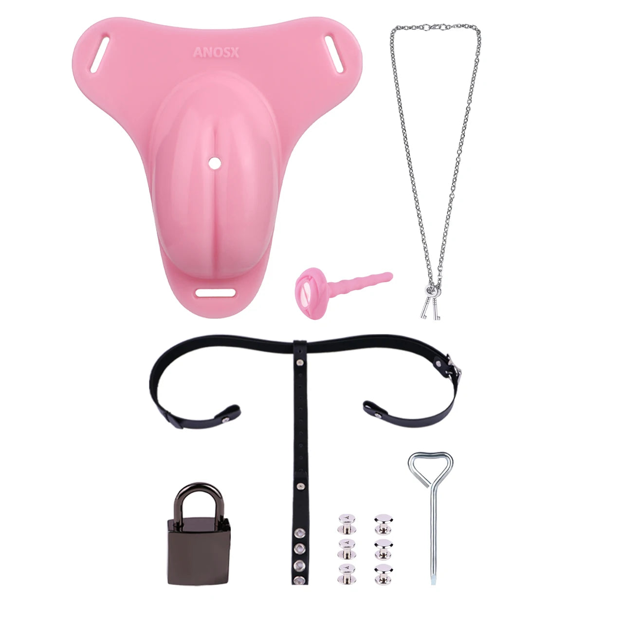 ANOSX Male Chastity Cage Soft Silicone Penis Cages With Chastity Belt Labia Urethral Plug Imitation Clitoris Cock Lock BDSM
