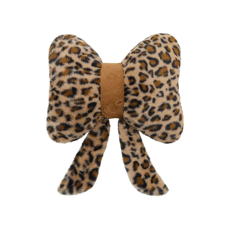 Women's New Leopard-print Car Seat Cushion Winter Plush Warm Non-slip Seat Cover Fashion Full Set Automobile Interior Decoration