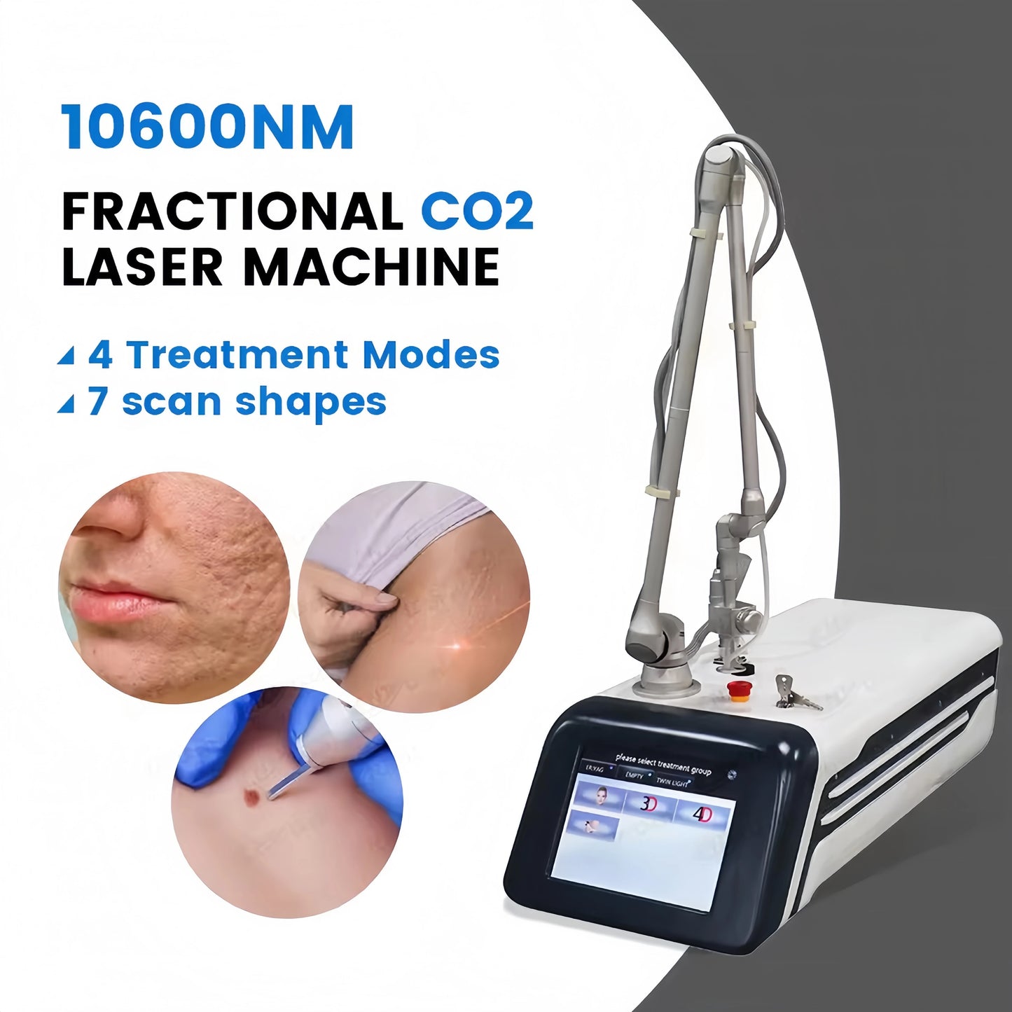 PortableCo2 Laser Fractional Laser CO2 Skin Wrinkle Removal Acne Treatment Beauty Machine