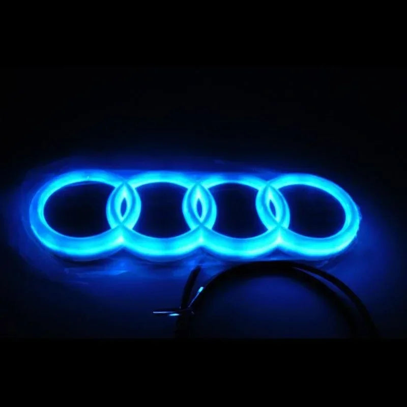 Car front grille 4D LED logo light front ring Sticker suitable for Audi A3 A4 A5 A6 A7 S3 S5 S6 S7 Q3 Q5 car supplies.