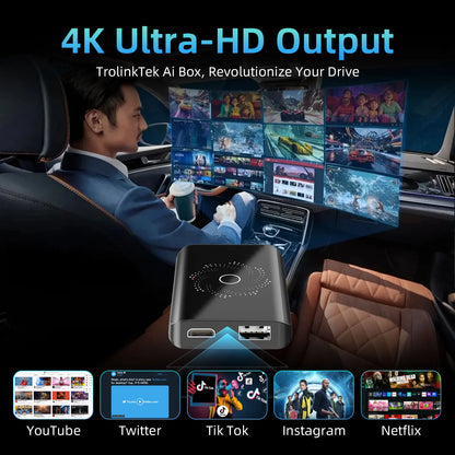 Carplay AI Box Android 13 Wireless Android Auto Smart TV Box For Youtube Netflix Toyota Mazda Hyundai Haval GMC Ford MG VW Kia