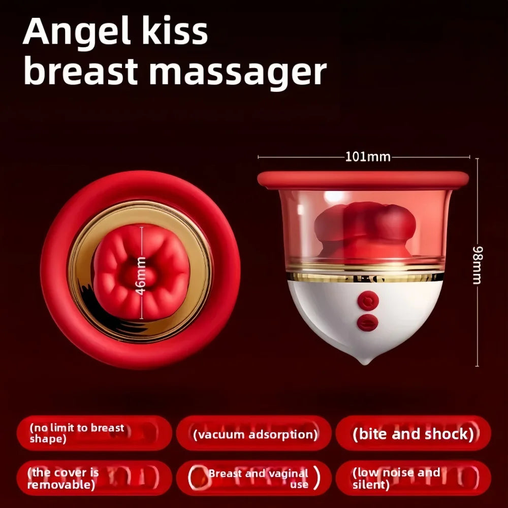 Portable Nipple Licking Sucking Vibrator Female Breast Massager Clitoral Bite Vibrating Sex Toy for Female Masturbation
