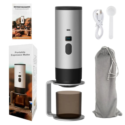 Portable Coffee Machine 7800mAh Wireless,Digital Display Fast Heat,with bracket & protective cover ,for Camping Travel Outdoor