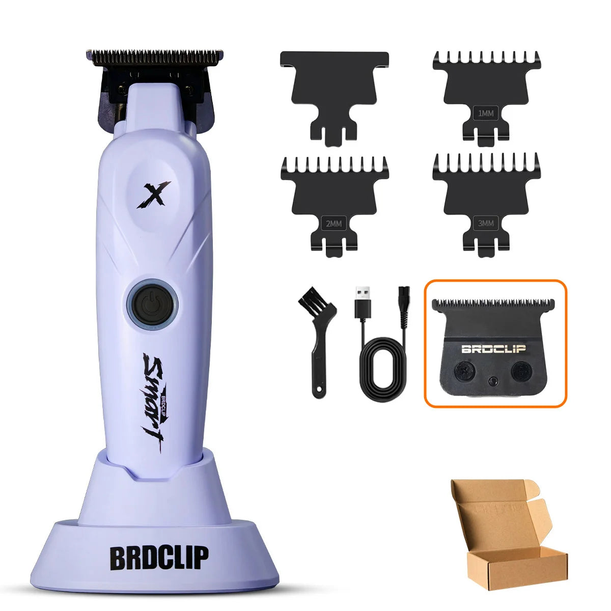 BRDCLIP  X Series White FA1T 7700RPM Professional Electric Hair Trimmer Hair Clipper For man carving DLC Blade Barber Shop Tool