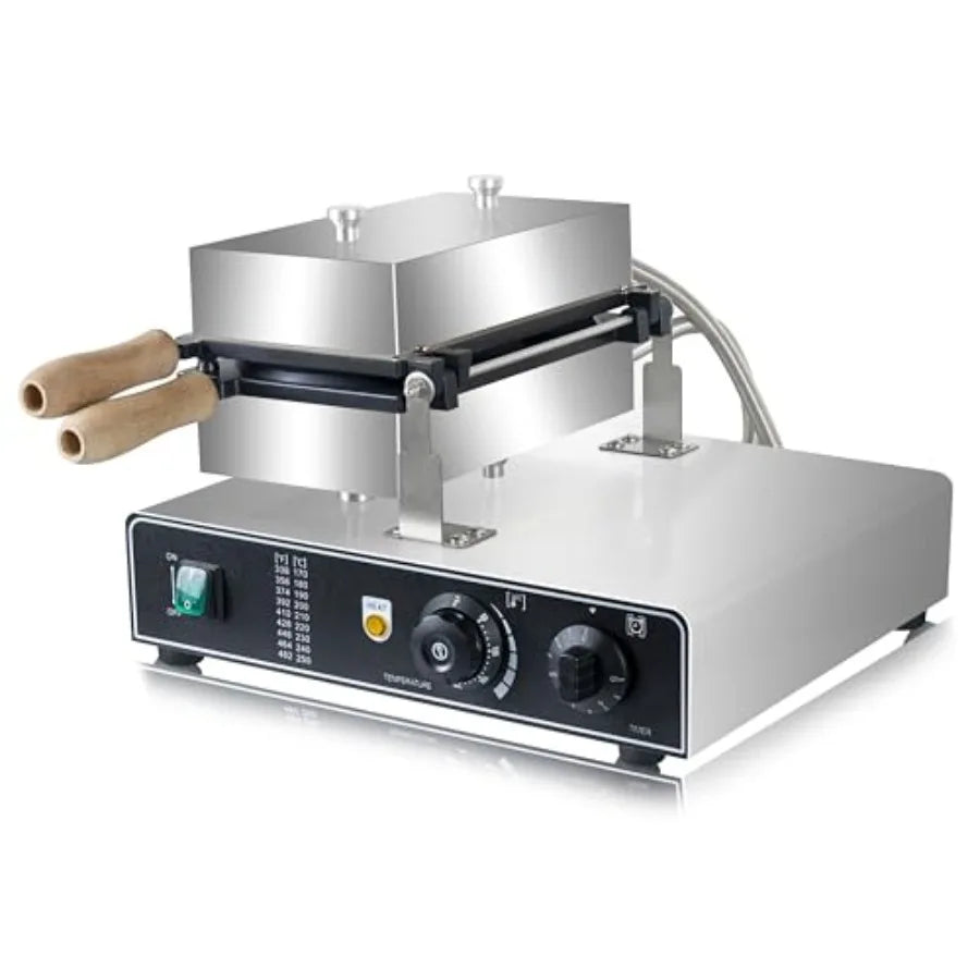 Commercial Non-Stick Abalone Shape Waffle Machine 3 PCS Electric Sausage Grill Baking Machine 1600W 110V 5 min/batch