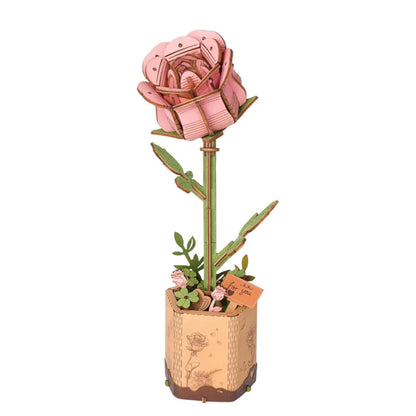 ROKR 3D Wooden Puzzle Flowers Bouquet Wooden Bloom Craft Model Kits Eternal Flowers Romantic Gift for Birthday Mother's Day