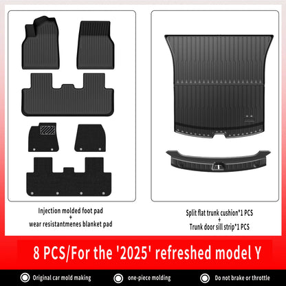 TPE Car Floor Mats For New Tesla Model Y 2025 Juniper Luggage Mat Set Waterproof Anti-slip Trunk Mats Floor Liner Backrest Mats
