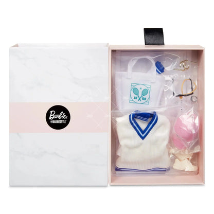 New Doll Elegant Casual Doll Clothes Black White Houndstooth Skirt Set With Beret Sunglasses For Dress Up Collection Girls Gift