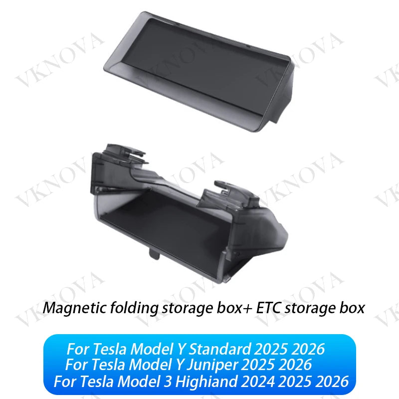 For Tesla Model Y Standard 2025 Car Storage Box Hidden Storage Organizer Case Tray Under The Central Control Screen For Model3 Y
