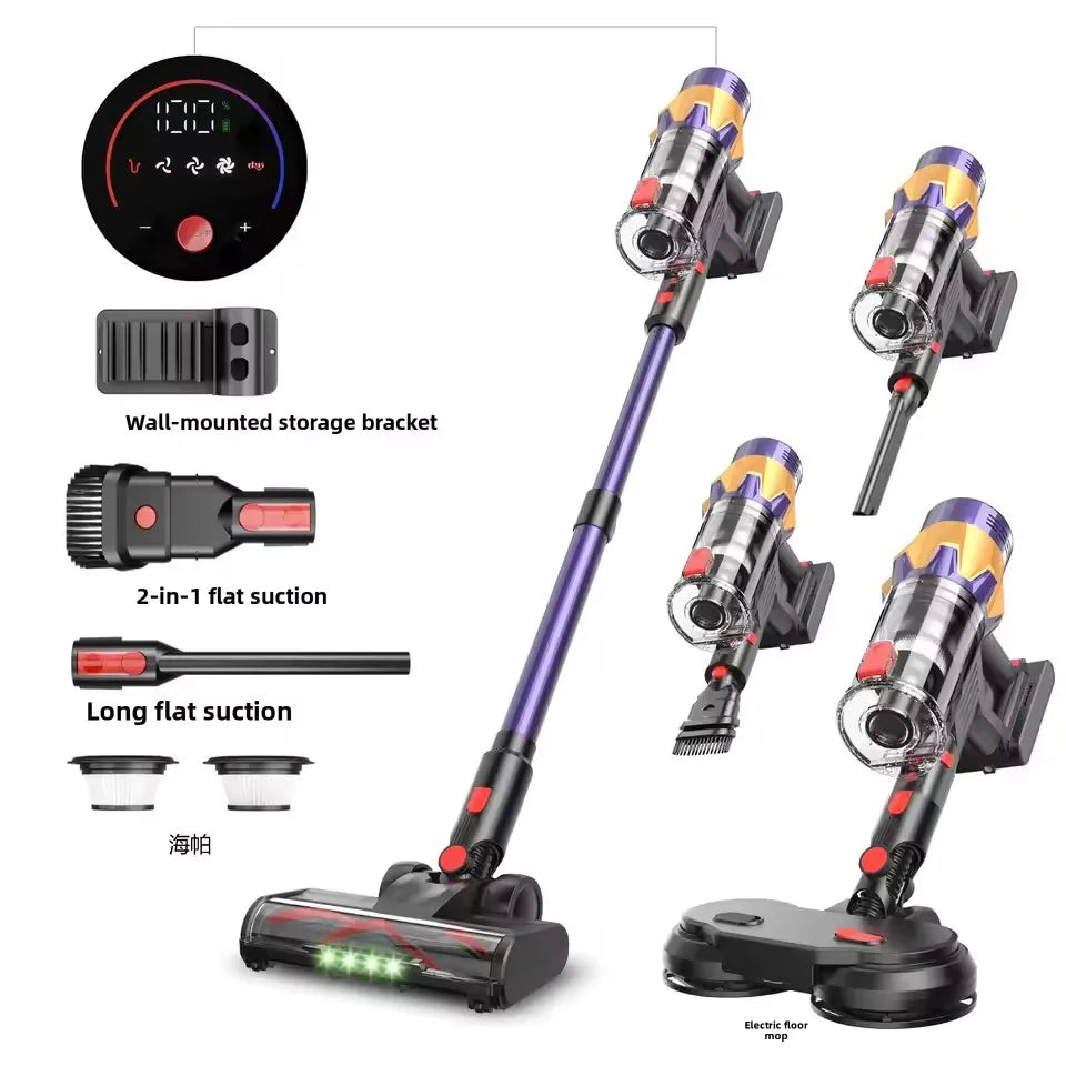 V18 Cordless Vacuum Cleaner 550W 35000PA - Powerful Brushless Motor, Household Vacuum Cleaner Pet Brush Large Suction